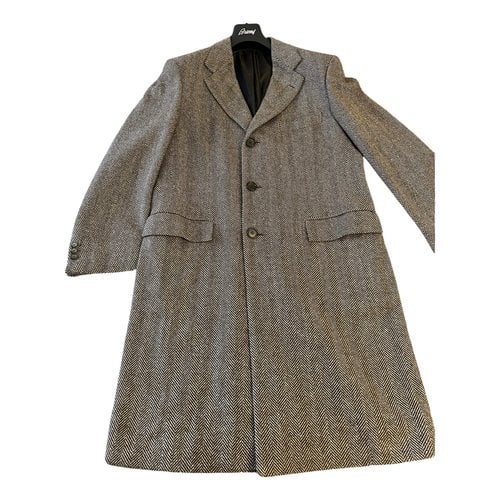 Pre-owned Brioni Wool Coat In Grey