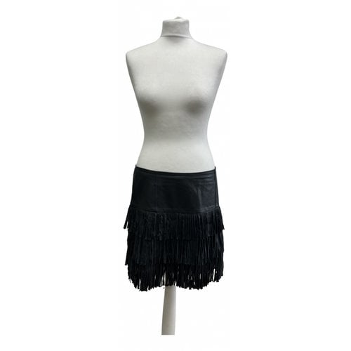 Pre-owned Stella Nova Leather Mini Skirt In Black