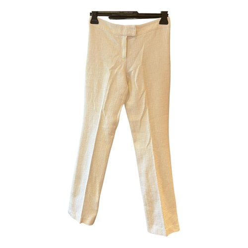 Pre-owned Andrew Gn Straight Pants In White