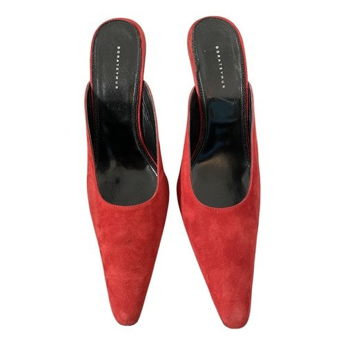 Pre-owned Dorateymur Mules In Red