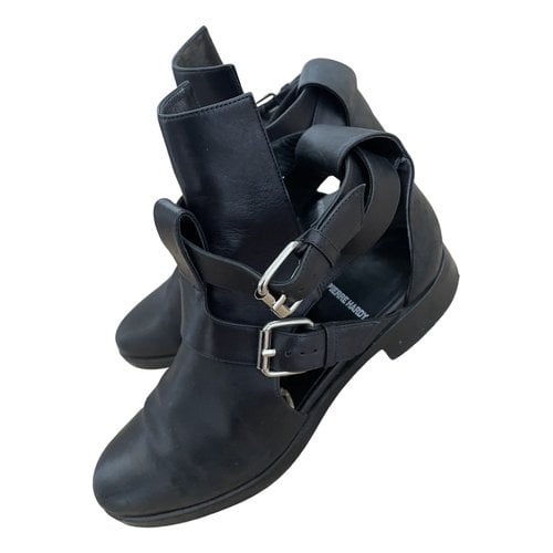 Pre-owned Pierre Hardy Leather Buckled Boots In Black