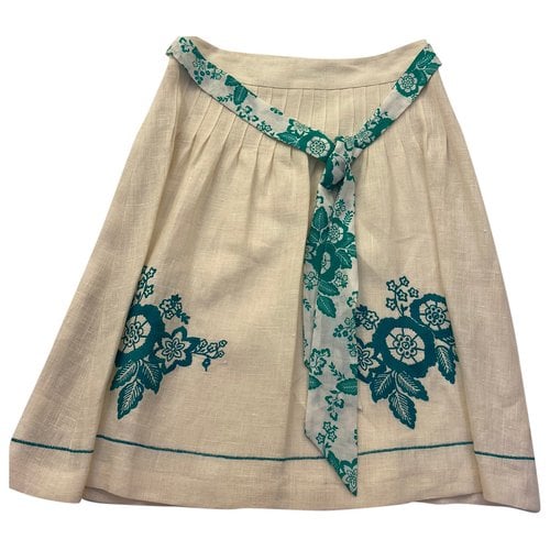 Pre-owned Ailanto Linen Skirt In Ecru