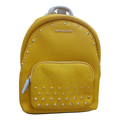 Pre-owned Michael Kors Leather Backpack In Yellow