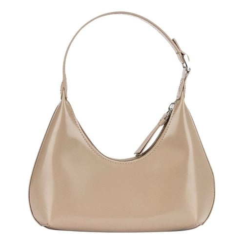 Pre-owned By Far Baby Amber Leather Handbag In Beige
