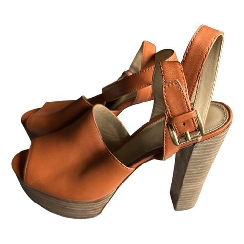 Pre-owned Michael Kors Leather Sandals In Orange