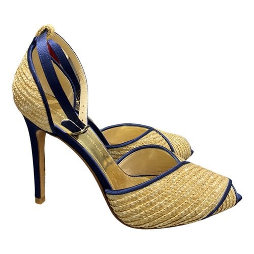 Pre-owned Ermanno Scervino Cloth Heels In Gold