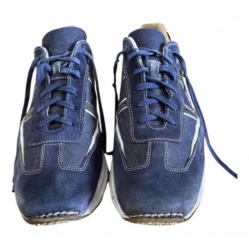 Pre-owned Santoni High Trainers In Navy
