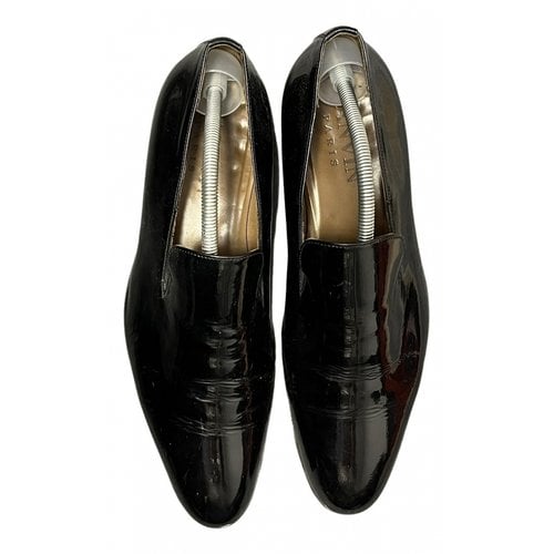 Pre-owned Lanvin Patent Leather Flats In Black
