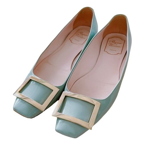 Pre-owned Roger Vivier Leather Ballet Flats In Blue