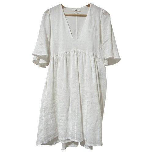 Pre-owned Isabel Marant Linen Mini Dress In White