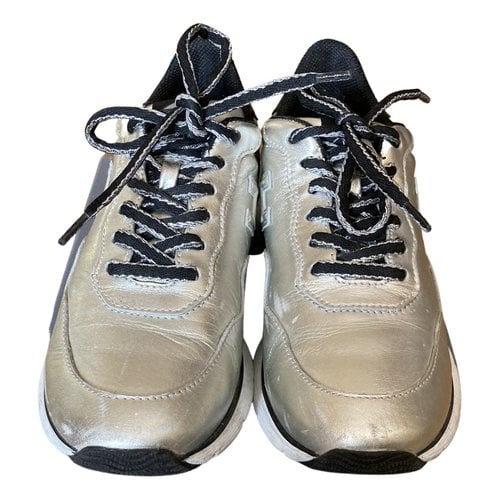 Pre-owned Hogan Leather Trainers In Silver