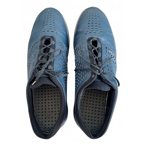 Pre-owned Zegna Leather Low Trainers In Blue