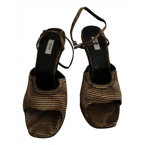Pre-owned Prada Leather Sandal In Brown