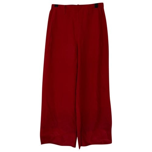 Pre-owned Lemaire Silk Trousers In Red