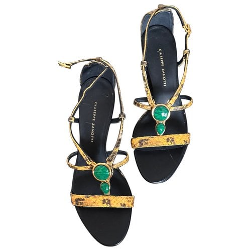 Pre-owned Giuseppe Zanotti Leather Sandals In Yellow