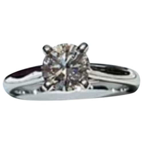 Pre-owned Cartier 1895 Platinum Ring In Silver