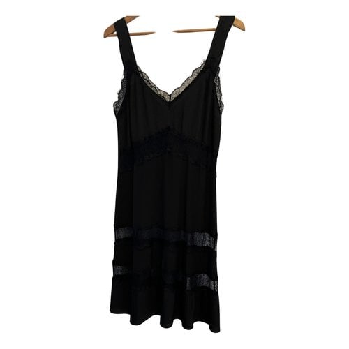 Pre-owned Sleeping With Jacques Silk Maxi Dress In Black