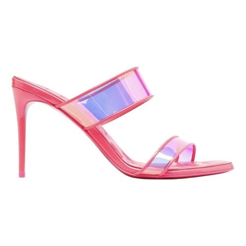 Pre-owned Christian Louboutin Leather Sandals In Pink