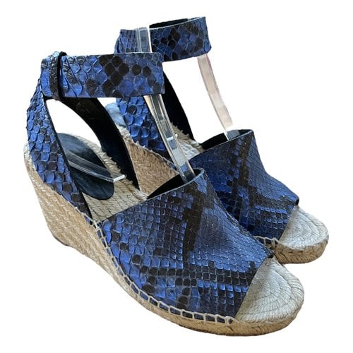 Pre-owned Celine Leather Espadrilles In Blue