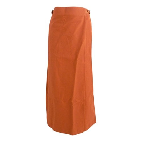 Pre-owned Issey Miyake Mid-length Skirt In Orange