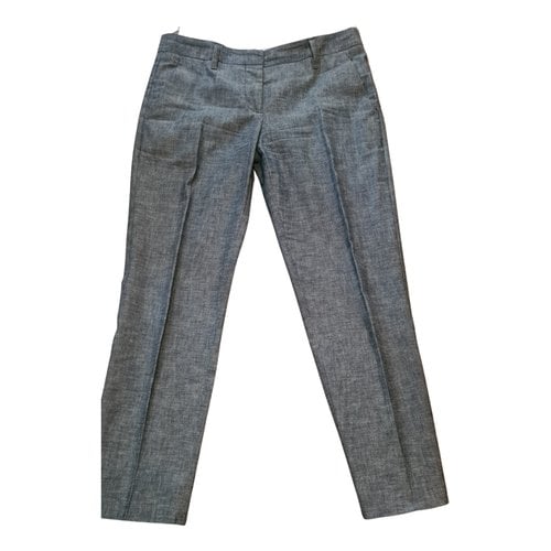 Pre-owned Miu Miu Linen Chino Pants In Grey