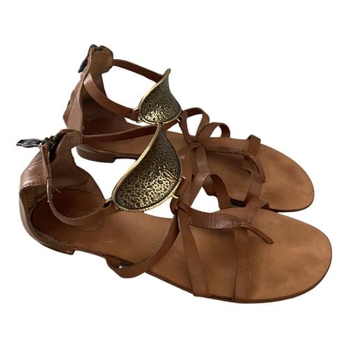 Pre-owned Ash Leather Sandals In Camel