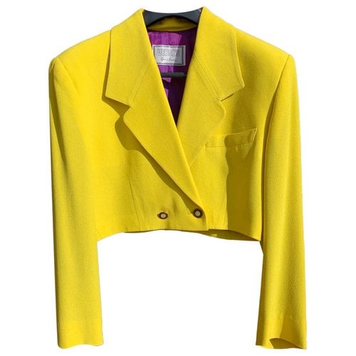 Pre-owned Versus Suit Jacket In Yellow