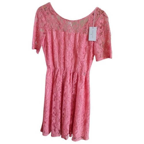 Pre-owned Patrizia Pepe Lace Mini Dress In Pink