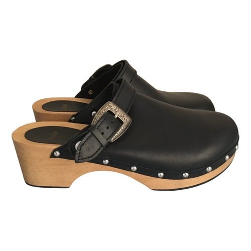 Pre-owned Maje Spring Summer 2021 Leather Mules & Clogs In Black