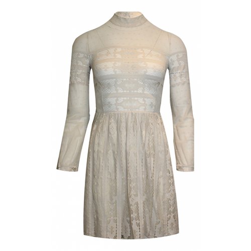 Pre-owned Dior Lace Mini Dress In Beige