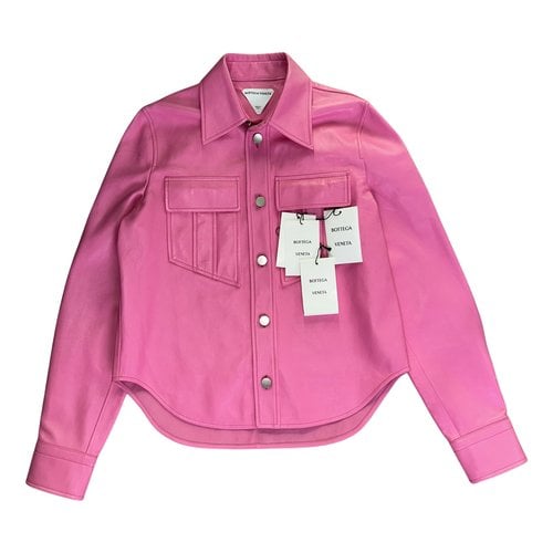 Pre-owned Bottega Veneta Leather Jacket In Pink
