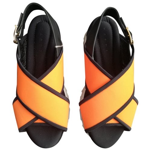 Pre-owned Marni Fussbett Sandals In Orange