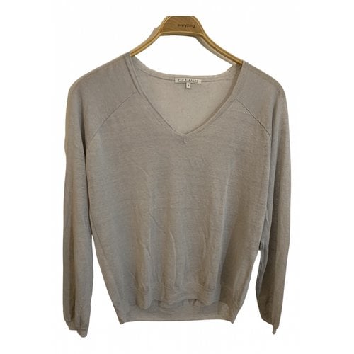 Pre-owned Rue Blanche Linen Cardigan In Grey