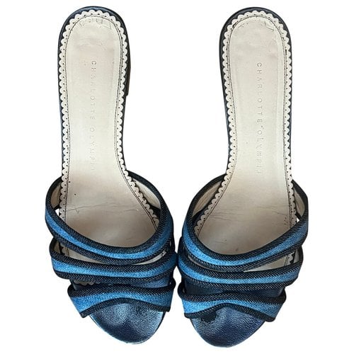 Pre-owned Charlotte Olympia Leather Sandals In Blue