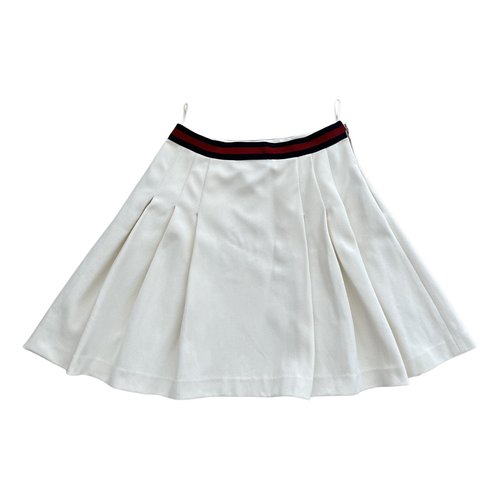 Pre-owned Gucci Mini Skirt In White
