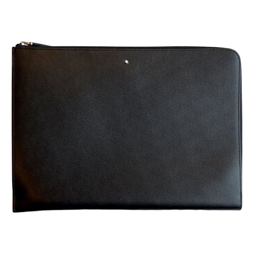 Pre-owned Montblanc Leather Clutch Bag In Black