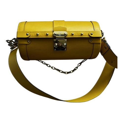 Pre-owned Louis Vuitton Papillon Trunk Leather Handbag In Yellow