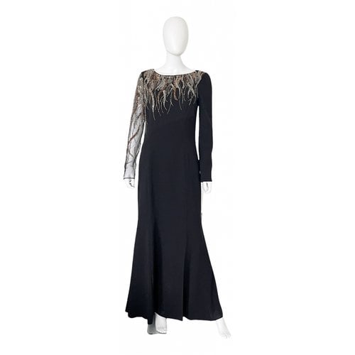 Pre-owned Theia Maxi Dress In Black