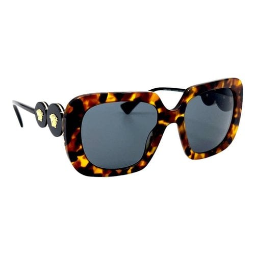 Pre-owned Versace Oversized Sunglasses In Brown