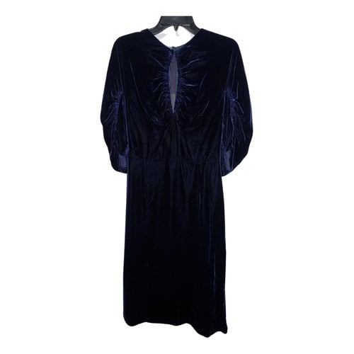 Pre-owned Prada Velvet Mid-length Dress In Blue