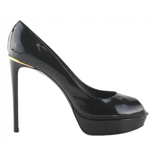 Pre-owned Louis Vuitton Patent Leather Heels In Black