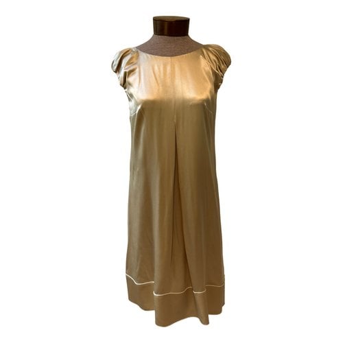 Pre-owned Dolce & Gabbana Silk Mid-length Dress In Gold