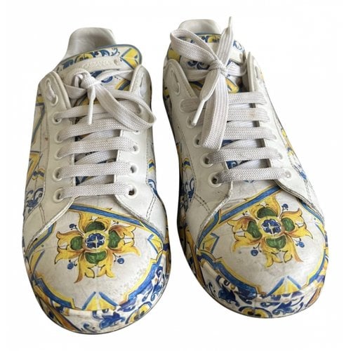 Pre-owned Dolce & Gabbana Portofino Leather Trainers In Other