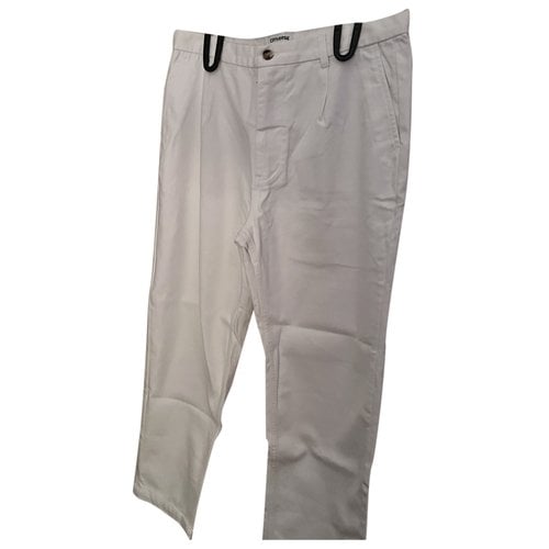Pre-owned Baja East Trousers In White