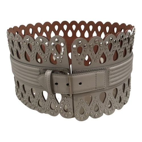 Pre-owned Alaïa Leather Belt In Grey
