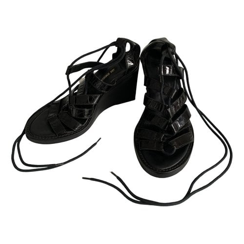 Pre-owned Ann Demeulemeester Patent Leather Heels In Black
