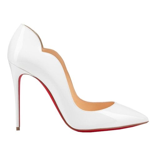 Pre-owned Christian Louboutin Hot Chick Leather Heels In White