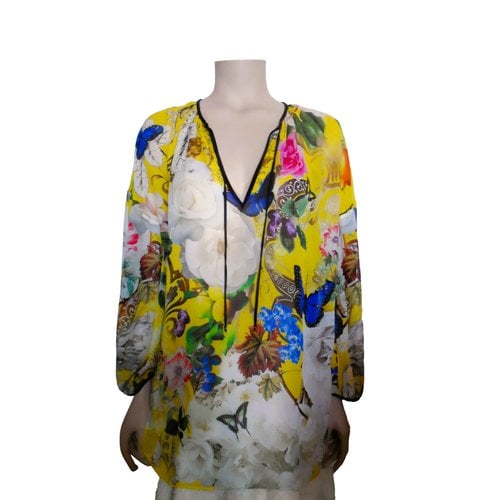 Pre-owned Roberto Cavalli Silk Blouse In Multicolour