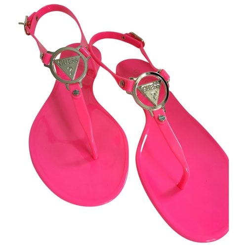 Pre-owned Guess Sandal In Pink