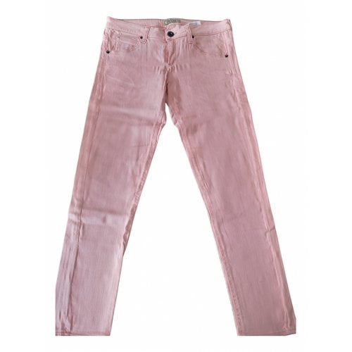 Pre-owned Guess Slim Jeans In Pink